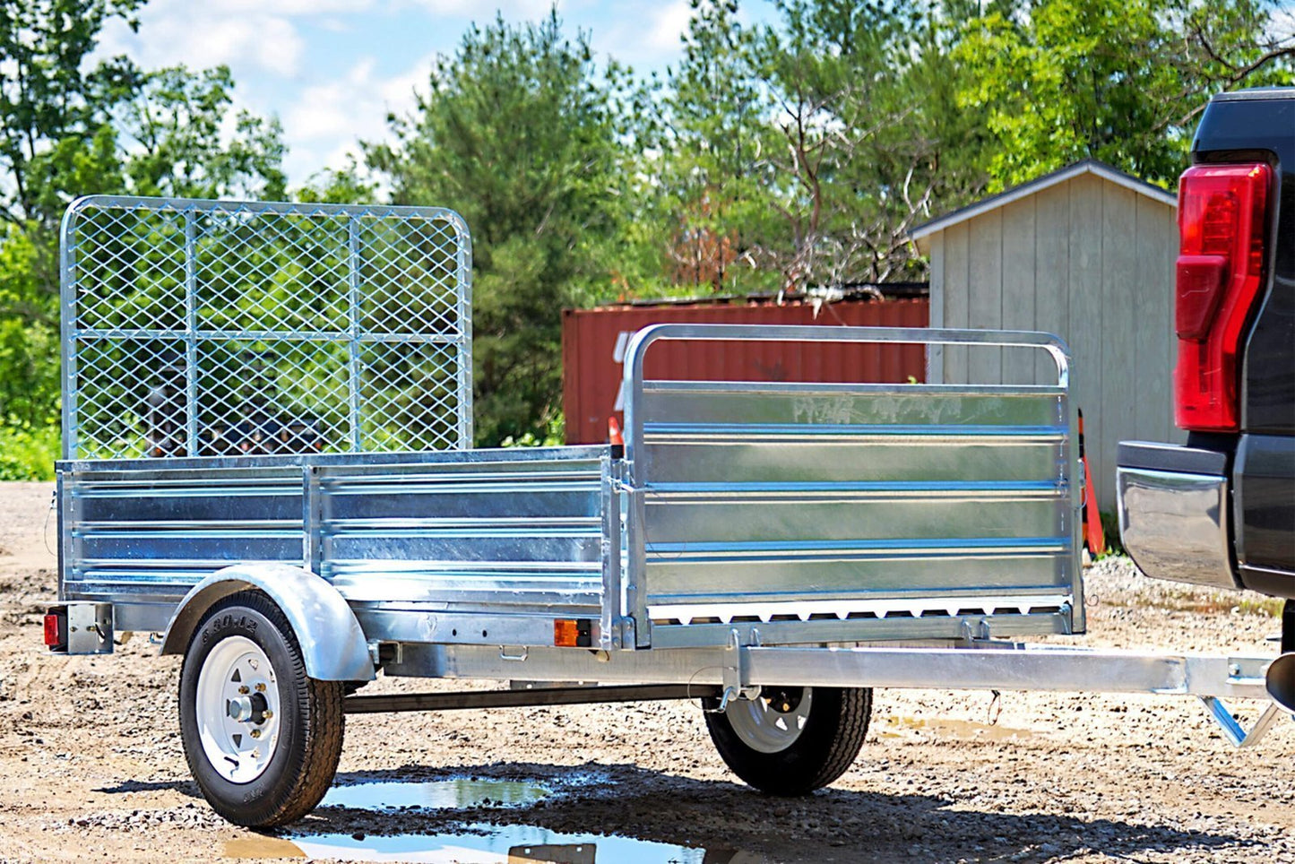 DK2 5-ft x 7-ft Steel Utility Trailer with Ramp Gate ( 1639-lb Capacity ) 2491713