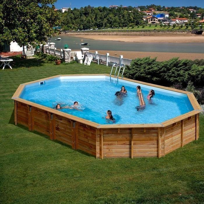 GRE Piscine bois Safran 6,20 x 3,95 x 1,36 m