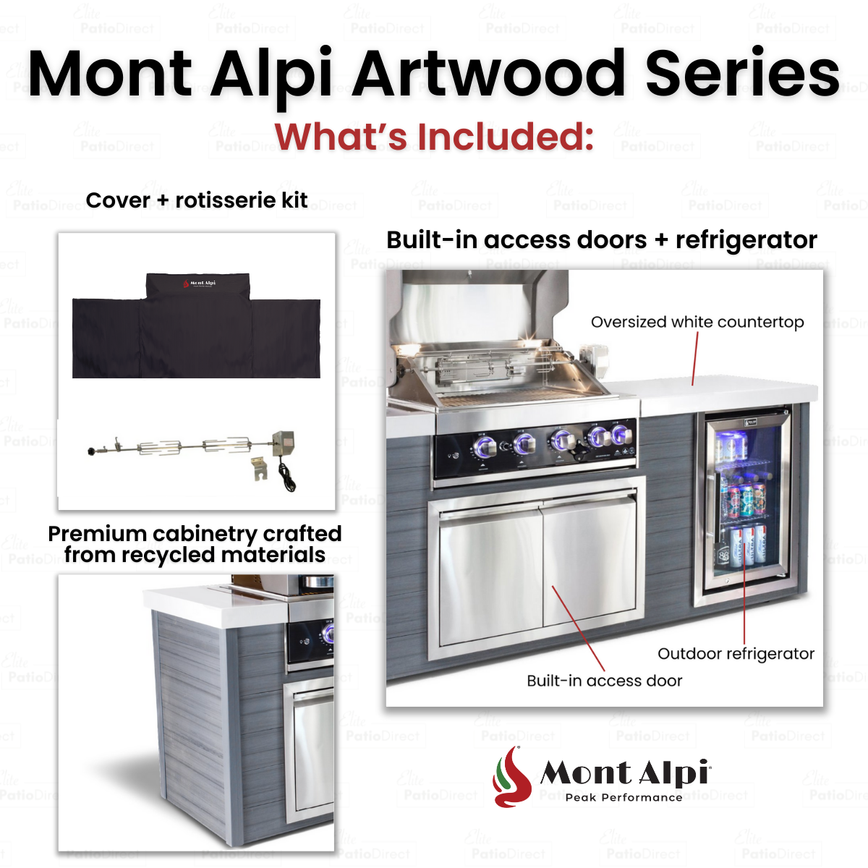 Mont Alpi 6-Burner Stainless Steel Artwood Island