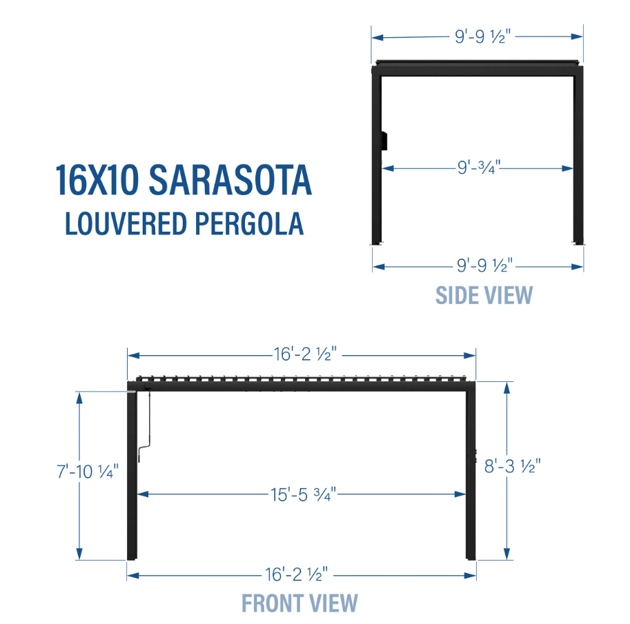 Backyard Discovery Sarasota 16x10 Steel Louvered Pergola with Power