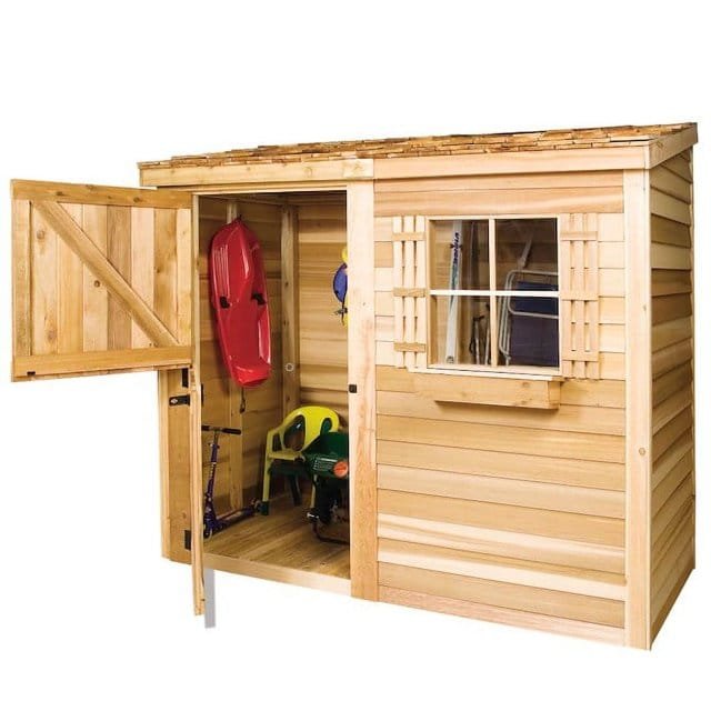 Cedarshed Bayside 8' x 4' Western Red Cedar Lean-To Storage Shed