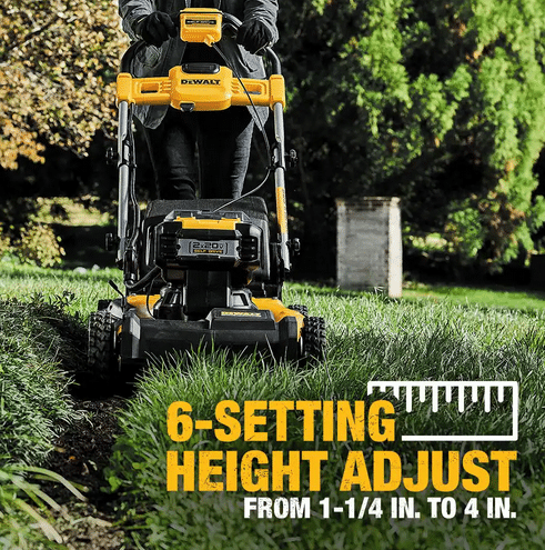 DEWALT 20V MAX Cordless Self-Propelled 21.5-Inch Lawn Mower and Outdoor Tool Combo Kit with Blower, Trimmer, and Saws