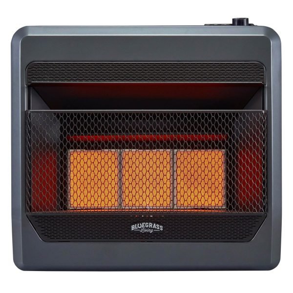 Bluegrass Living 28,000 BTU Propane Gas Ventless Infrared Space Heater with Blower and Base Feet B28TPIR-BB