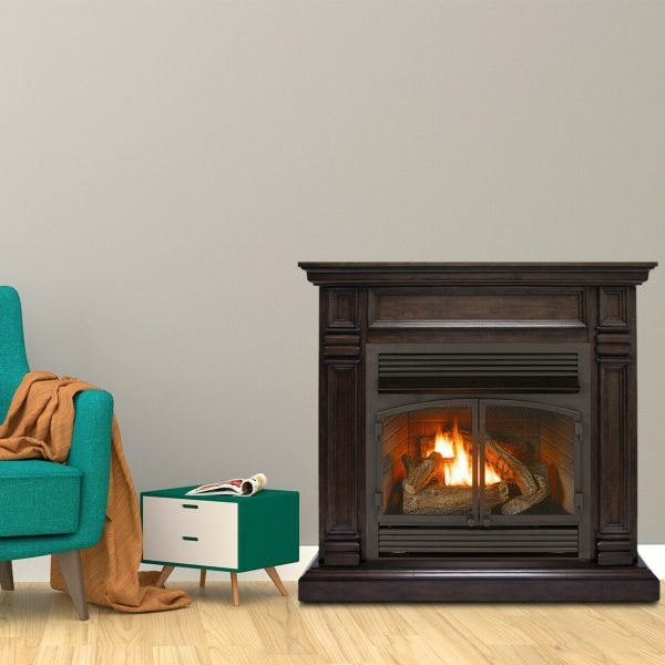 Duluth Forge 32,000 BTU Dual Fuel Ventless Gas Fireplace in Chocolate Finish