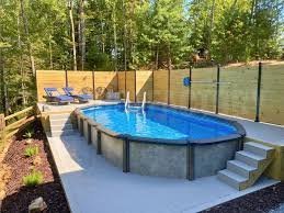 18’x33′ Saltwater LX Oval Above Ground Swimming Pool – Features Stainless Steel Skimmer Panel