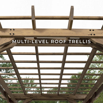 10 x 10 Fairhaven Pergola Rustic Finish