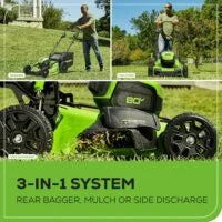 Greenworks 80V 21″ Cordless Self-Propelled Lawn Mowers.