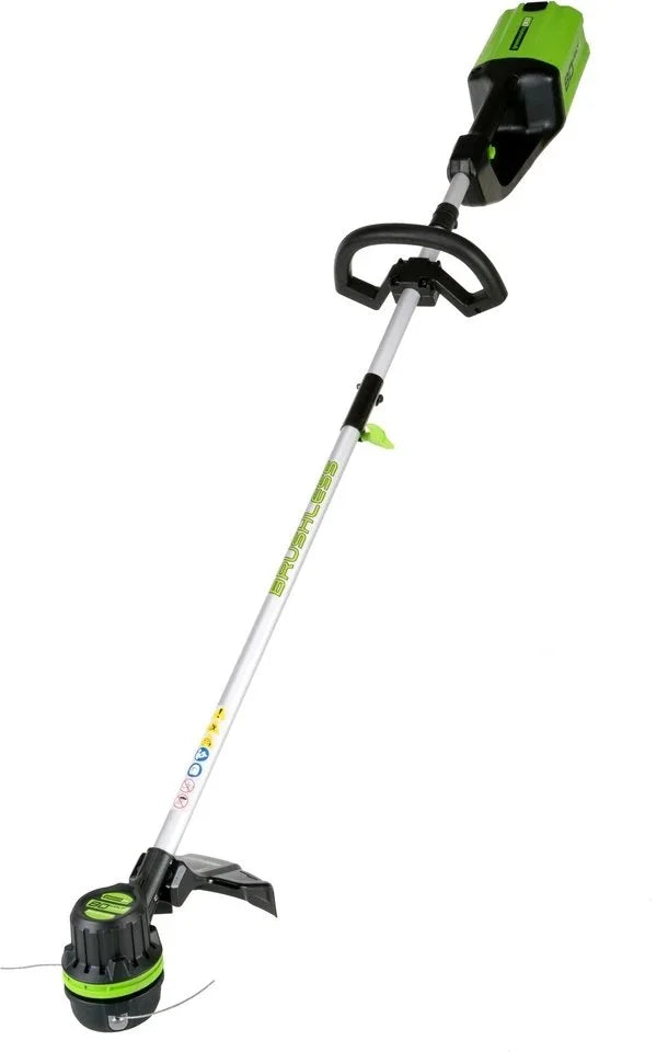 Greenworks 80V 21” Lawn Mower, 13” String Trimmer, and 730 Leaf Blowers.