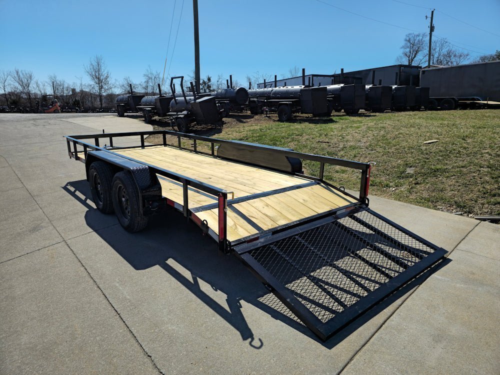 6’4″ x 16 Utility Trailer Double Axle Dovetail With Gate Powder Coated (2) 3500lb Axles