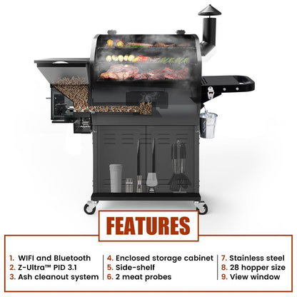 Z Grills BBQ LEGEND 1000D4E WIFI STAINLESS STEEL