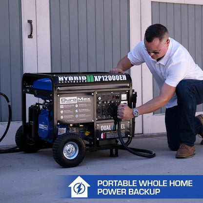 DuroMax XP12000EH 12,000 Watt Dual Fuel Portable Generators.