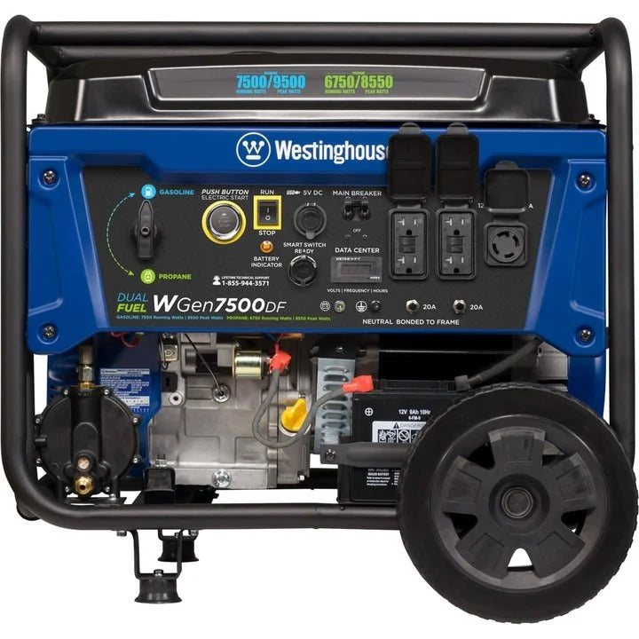 Westinghouse WGen7500DF Dual Fuel Portable Generators.