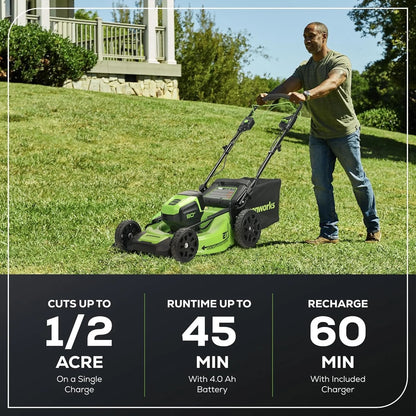 Greenworks 80V 21″ Cordless Self-Propelled Lawn Mowers.