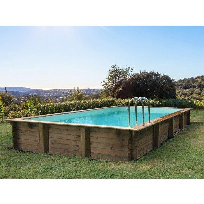 Piscine bois Sevilla 145 8.57 x 4.57 x 1.45 m + Bâche à bulles 180 μ + Bâche hiver 280 gr/m²
