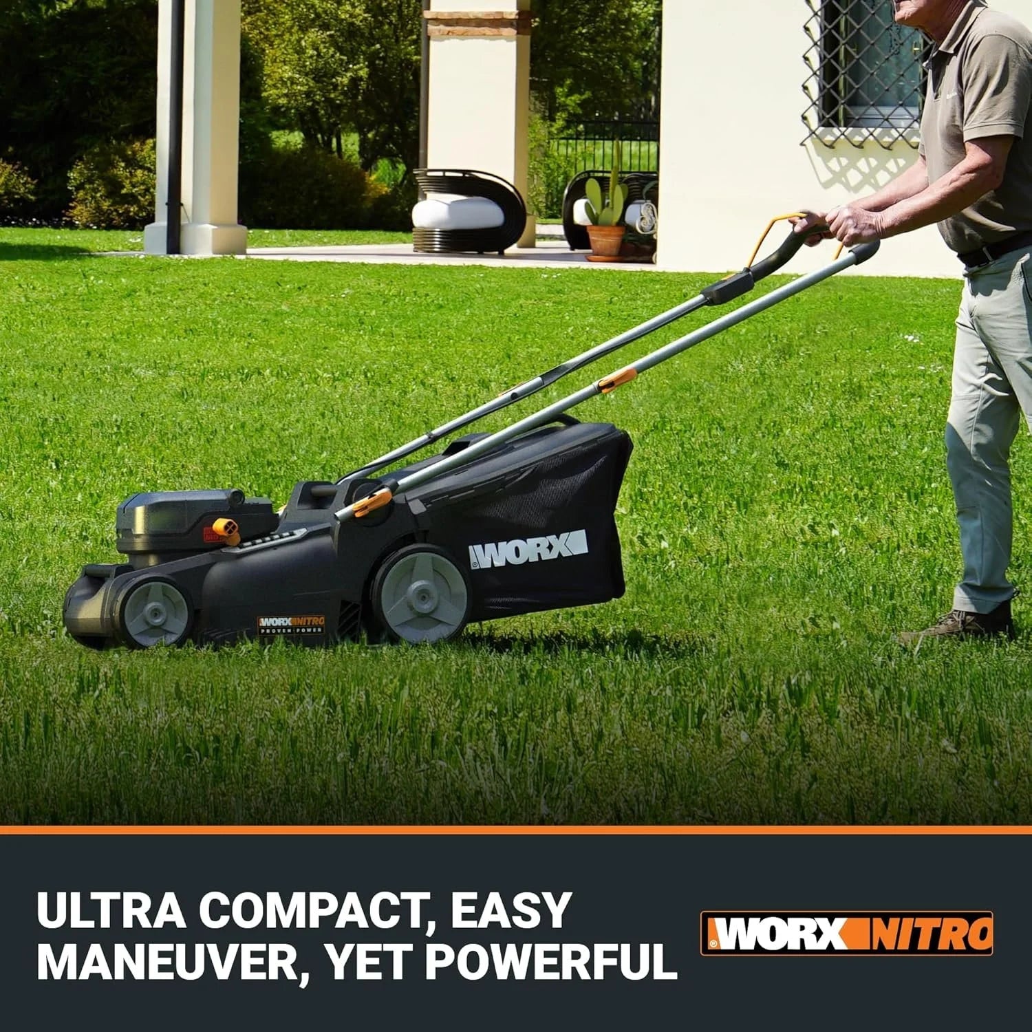 WORX Nitro 40V 16″ Cordless Lawn Mowers w/Brushless Motor 2.0 & Intellicut.