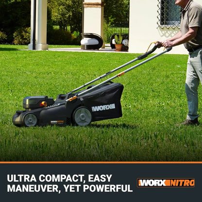 WORX Nitro 40V 16″ Cordless Lawn Mowers w/Brushless Motor 2.0 & Intellicut.