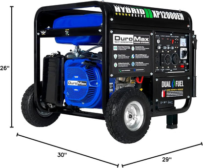 DuroMax XP12000EH 12,000 Watt Dual Fuel Portable Generators.
