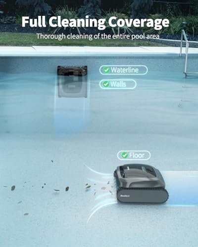 Beatbot AquaSense Cordless Robotic Pool Vacuum Cleaner – Intelligent Path Opimization, Cleans Floor, Walls, and Waterline – Ideal for Above & In-Ground Pools up to 2,260 sq.ft.