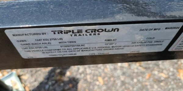 Triple Crown 6X10 Single Axle Utility Trailer | Black | U6X10G