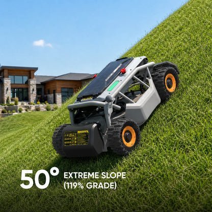 Mowrator S1 21″ Leaf & Lawn 4WD 119% Slope (50°) Remote Control Mower Grip Tread Tire Edition