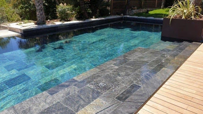 Mini piscine bloc polystyrène4 x 2.50 x 1.50 m : avec liner pierre de bali : Basalt