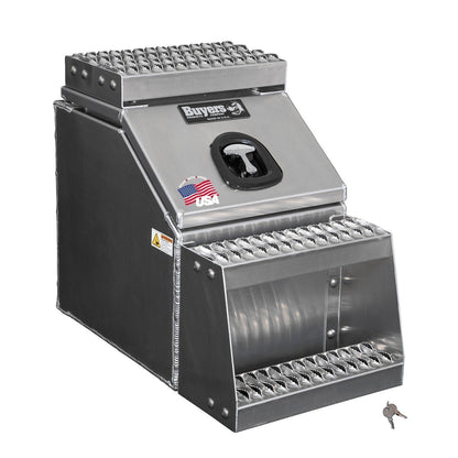 Buyers Products 28-in x 24-in x 19-in Smooth Aluminum Step Box Truck Tool Box 1705285