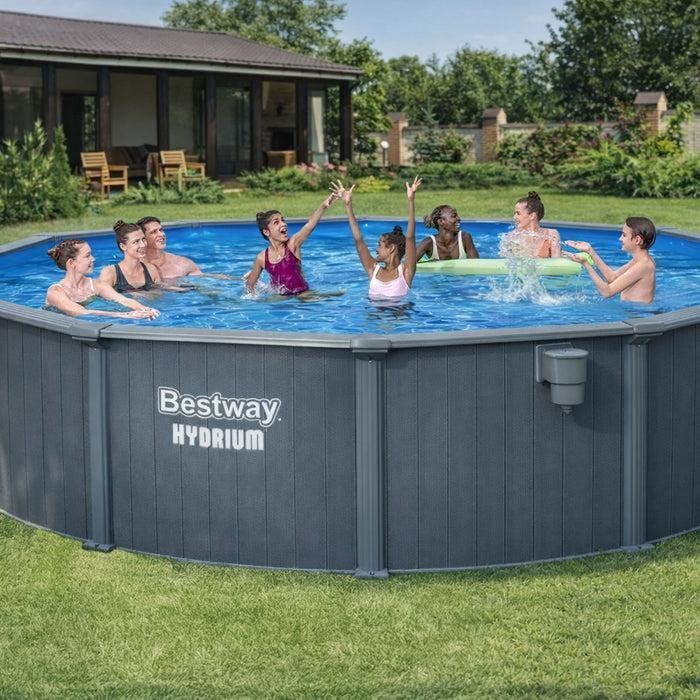Bestway Hydrium 18′ x 52″ Round Steel Wall Above Ground Pool Set
