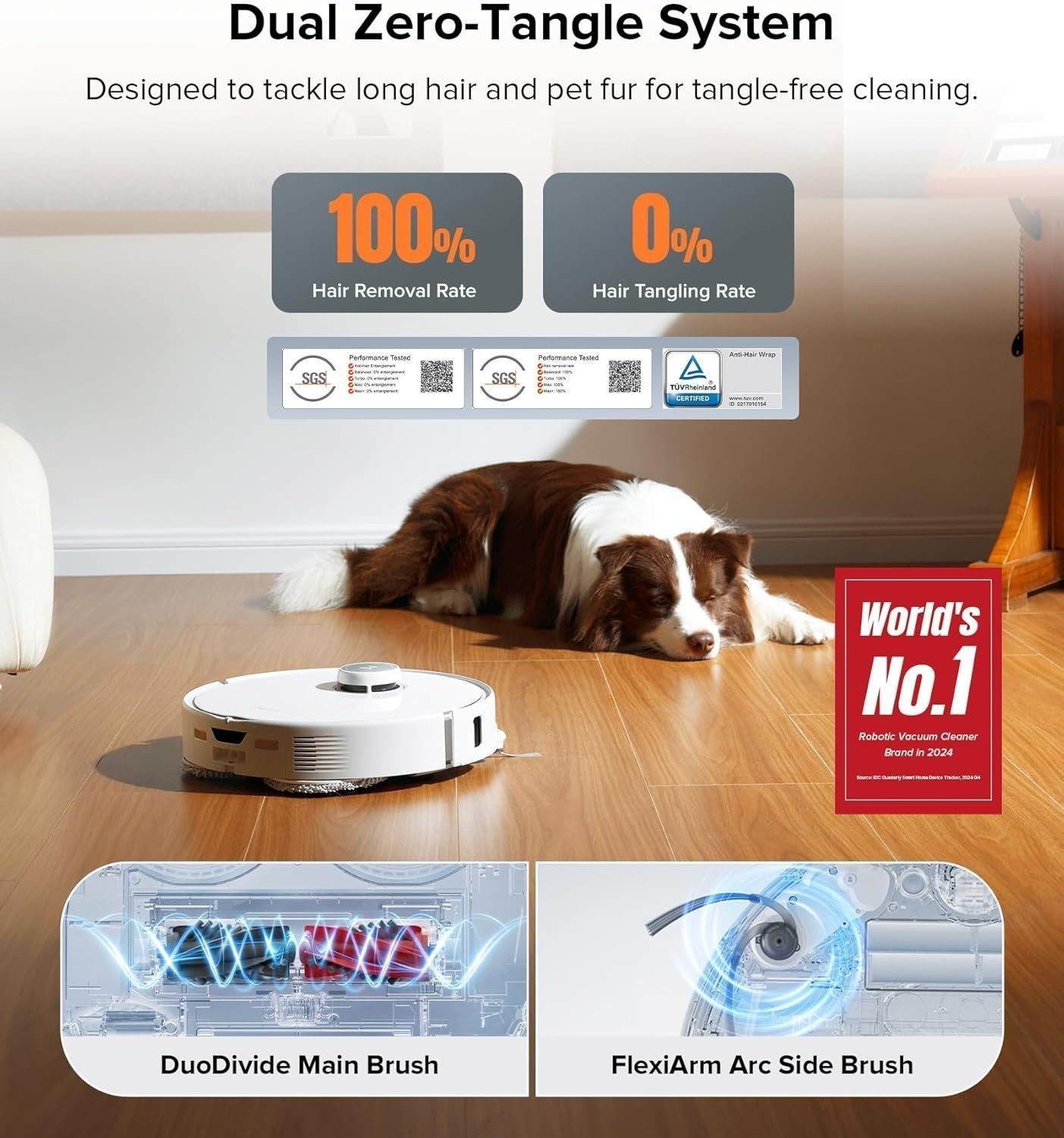 Roborock Qrevo Edge S5A Robot Vacuum & Mop, 18,500Pa, Zero-Tangle