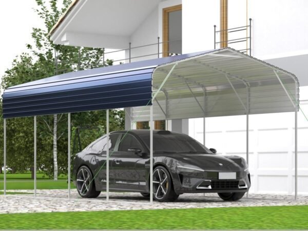 11x19FT Heavy Duty Metal Carport | Galvanized Outdoor Shelter for Cars, Boats & Parties