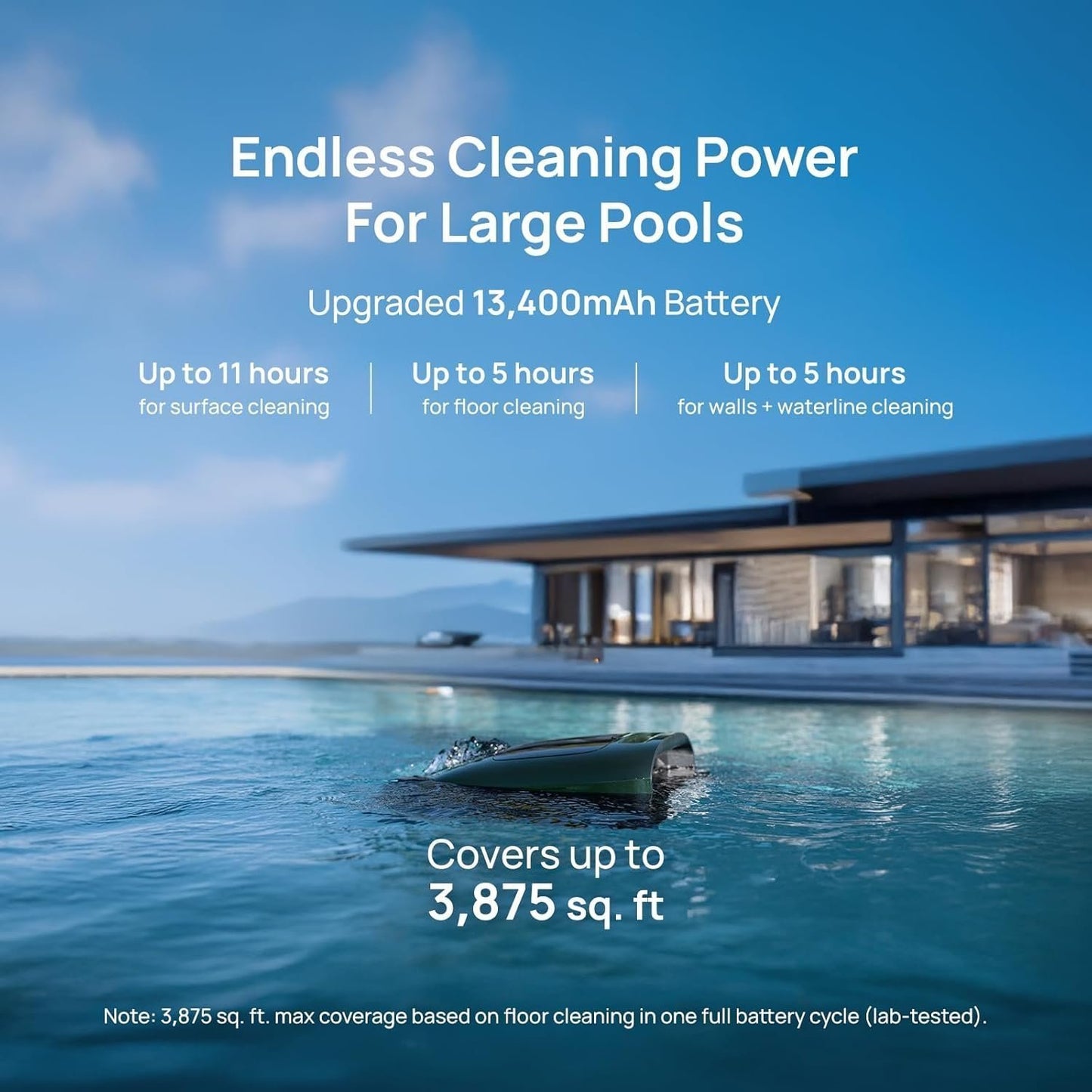Beatbot AquaSense 2 Pro Robotic Pool Cleaner – 5-in-1 Cordless Skimmer & Clarifier, App-Controlled, Smart Parking, Up to 3,875 Sq. Ft. – Obsidian