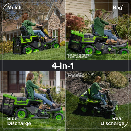 Greenworks 80V 30” Crossovert Riding Lawn Tractor With 6.0 Ah Batteries & 600-Watt Charger