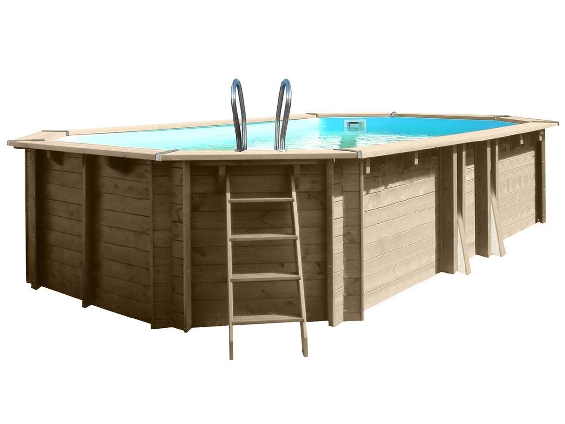 GRE Piscine bois Safran 6,20 x 3,95 x 1,36 m