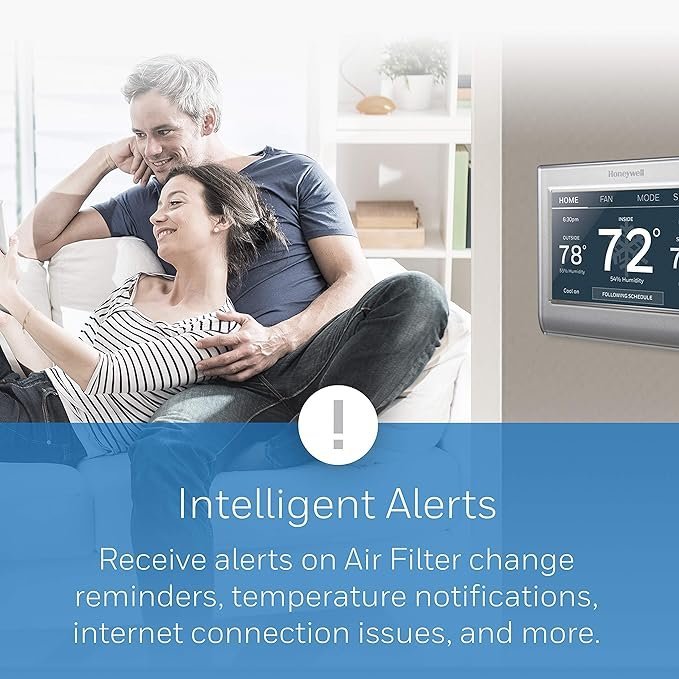 Honeywell Home RTH9585WF1004 Wi-Fi Smart Color Thermostat, 7 Day Programmable, Touch Screen, Energy Star, Alexa Ready, Gray