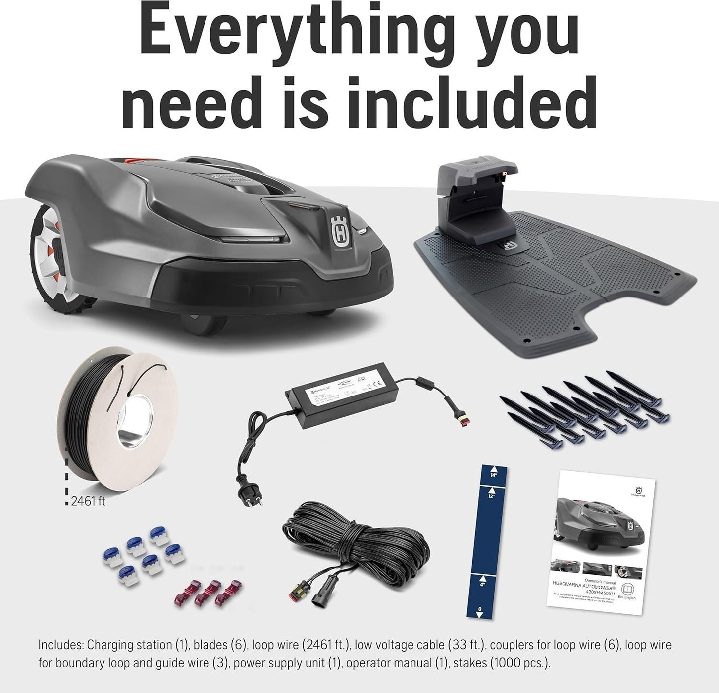 Husqvarna 440iQ Robotic Lawn Mower, 2 Acre, Wire-Free, Charging Station