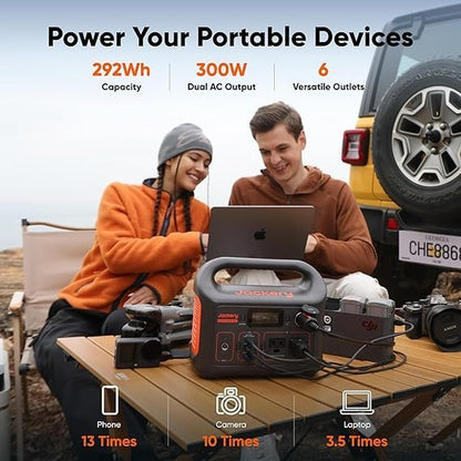 Jackery Portable Power Station Explorer 300, 292Wh Backup LiFePO4 Battery, Solar Generator for Outdoors Camping Travel Hunting Blackout (Solar Panel Optional)