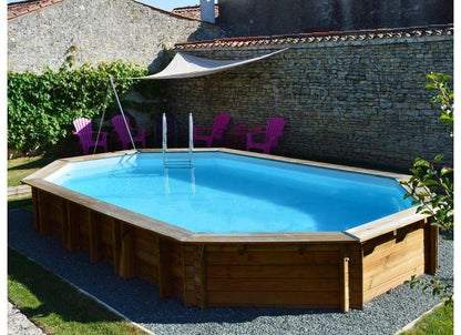 GRE Piscine bois Safran 6,20 x 3,95 x 1,36 m