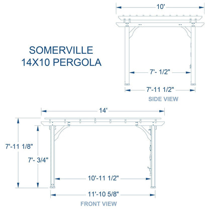 14×10 Somerville Pergola in Barnwood Stain