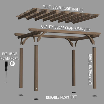 14×10 Somerville Pergola in Barnwood Stain