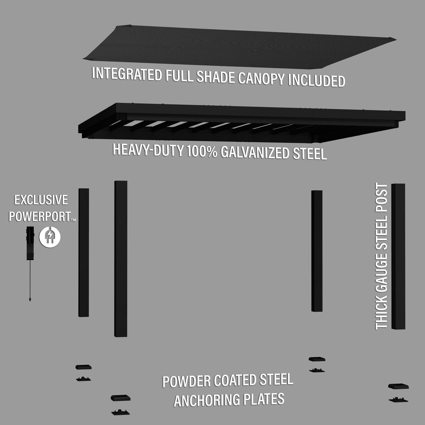 14×12 Trenton Modern Steel Pergola