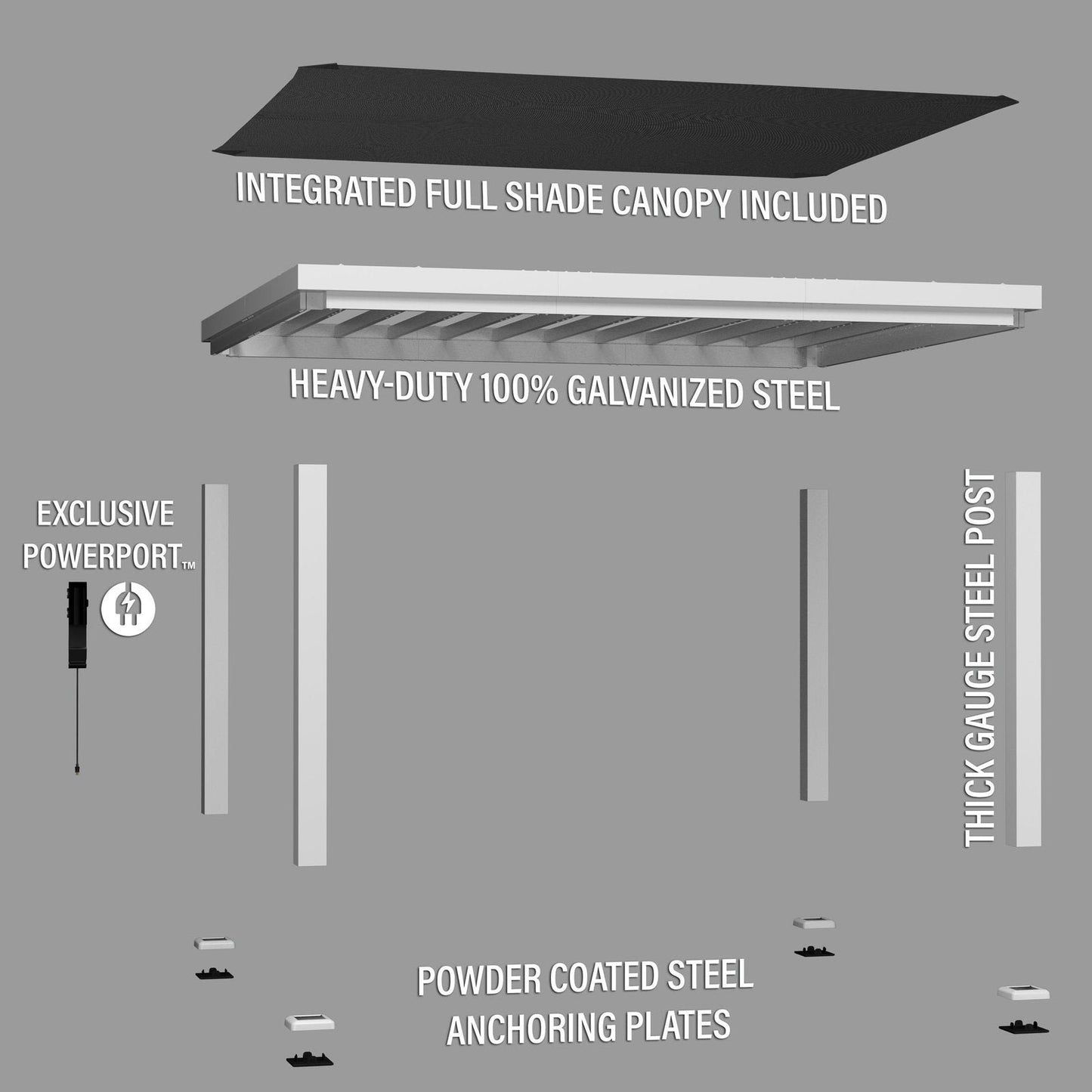14×12 Windham Modern Steel Pergola