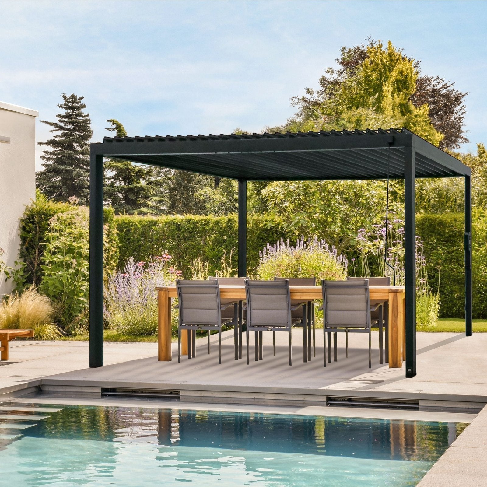 16×10 Sarasota Steel Louvered Pergola