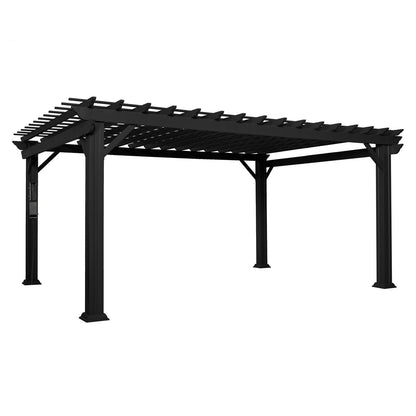 16×12 Stratford Traditional Steel Pergola with Sail Shade