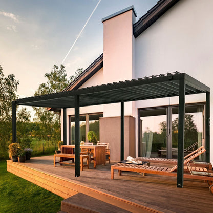 20×10 Sarasota Steel Louvered Pergola