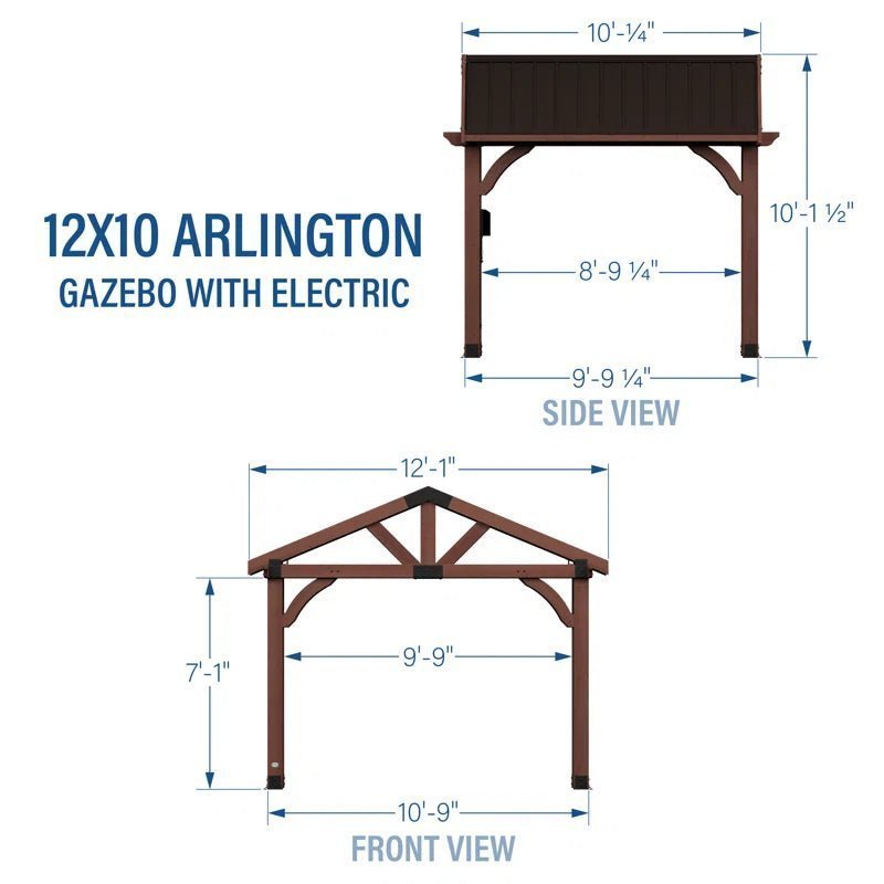 Arlington 12×10 Solid Wood Patio Gazebo