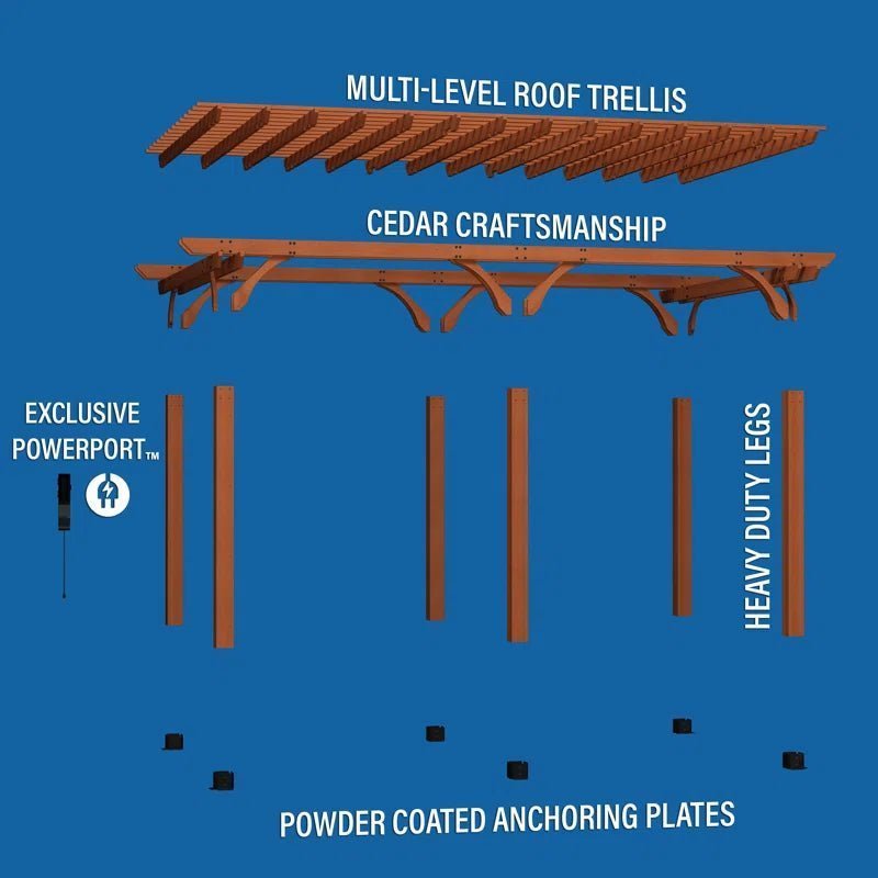 Beaumont 20×12 All Cedar Wooden Pergola