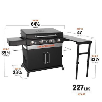 Blackstone 36-in Culinary Cabinet Griddle with Side Table: Versatile Outdoor Cooking in Stainless Steel