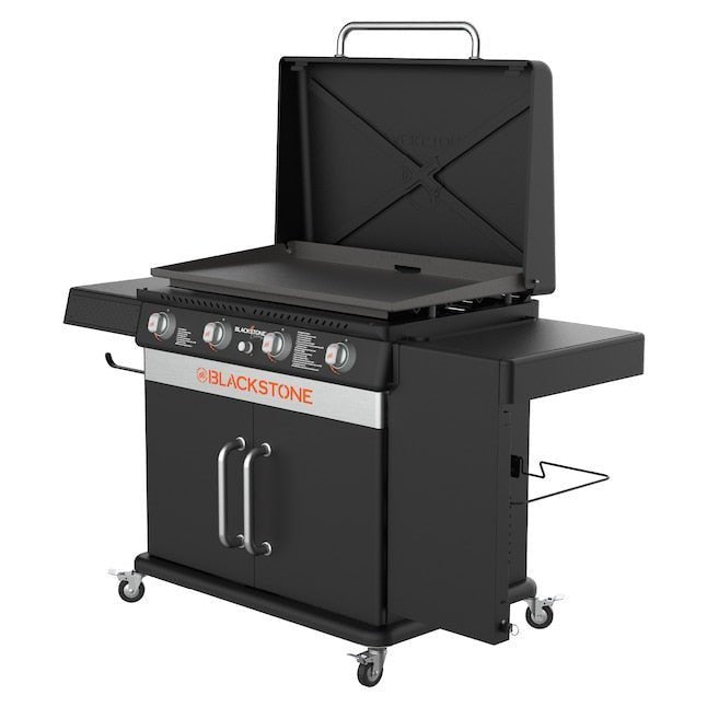 Blackstone 36-in Culinary Cabinet Griddle with Side Table: Versatile Outdoor Cooking in Stainless Steel