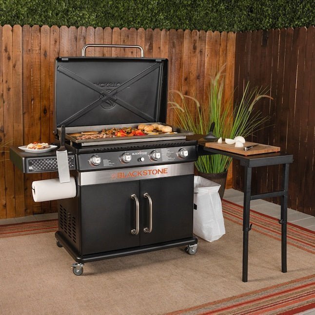 Blackstone 36-in Culinary Cabinet Griddle with Side Table: Versatile Outdoor Cooking in Stainless Steel
