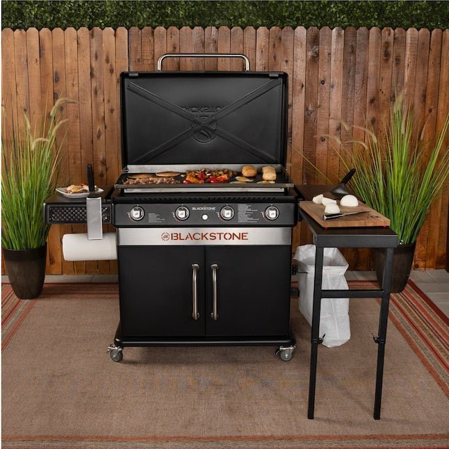 Blackstone 36-in Culinary Cabinet Griddle with Side Table: Versatile Outdoor Cooking in Stainless Steel