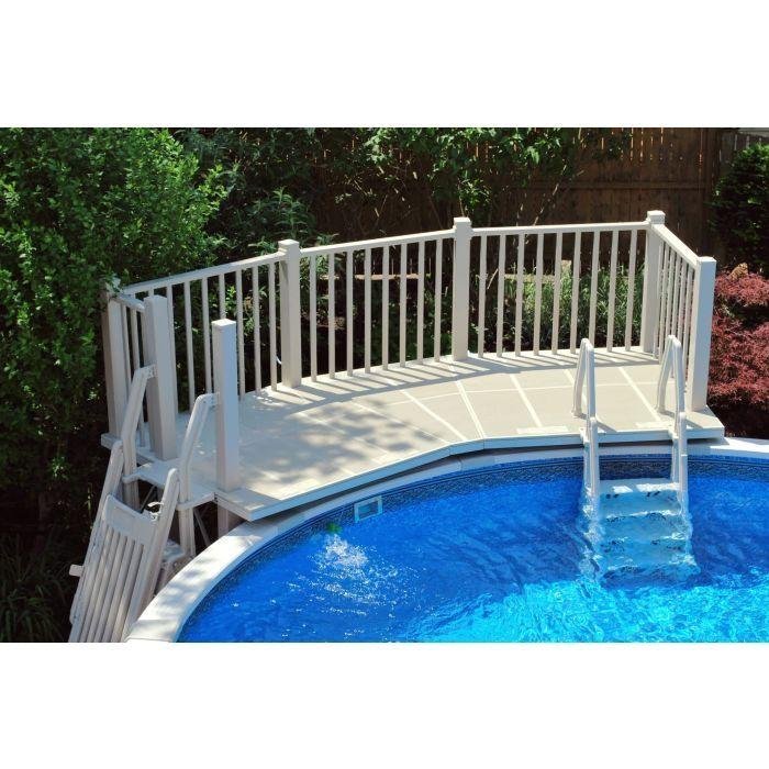 Vinylworks 5′ x 13.5′ Resin Above Ground Swimming Pool Deck Kit Taupe
